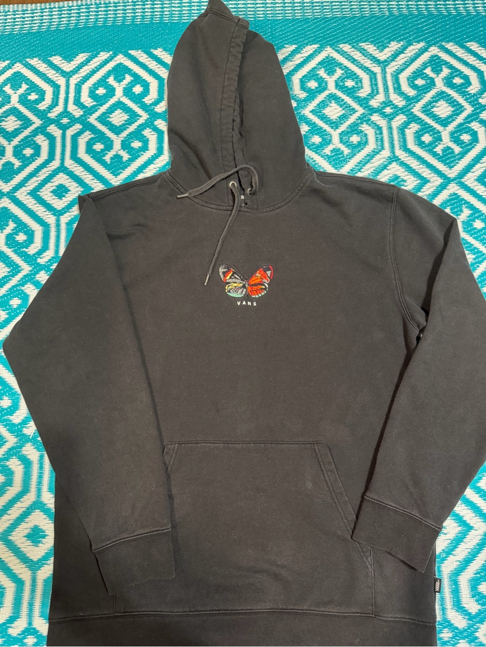 Vans Metamorphosis Butterfly Embroidered Black Hoodie XL